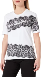 LOVE MOSCHINO T-SHIRT BIAŁY Z NADRUKIEM NA CO DZIEŃ 38 JHK - Koszulki i topy damskie - miniaturka - grafika 1