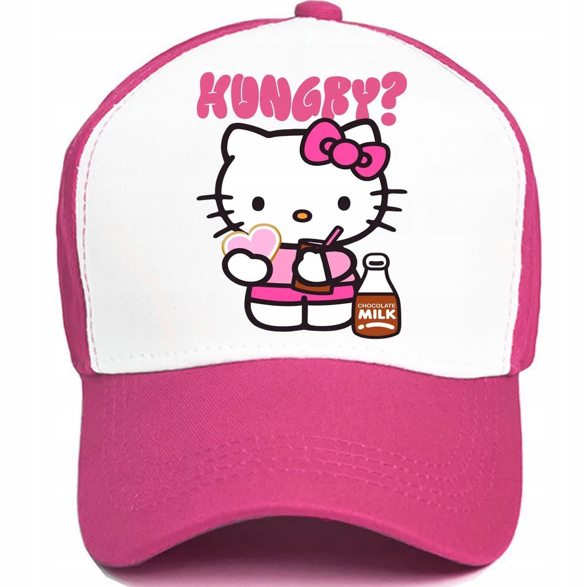 Czapka Dziecięca Z Daszkiem Fuksja HUNGRY? Hello Kitty Bajka Urocze Wzory