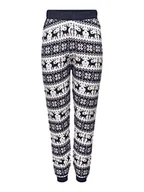 Legginsy - ONLY Damskie Onlxmas wygodne spodnie w kształcie płatka śniegu KNT legginsy, Nocne niebo/wzór: W. Cloud Dancer, XS - miniaturka - grafika 1