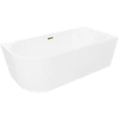 Wanny - Mexen Silo wanna wolnostojąca narożna prawa ryflowana 170 x 80 cm, biała, przelew złoty - 52891708000P-50 - miniaturka - grafika 1