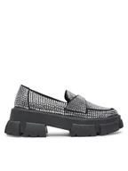 Półbuty damskie - Steve Madden Loafersy Trifecta_R SM11003506 Srebrny - miniaturka - grafika 1