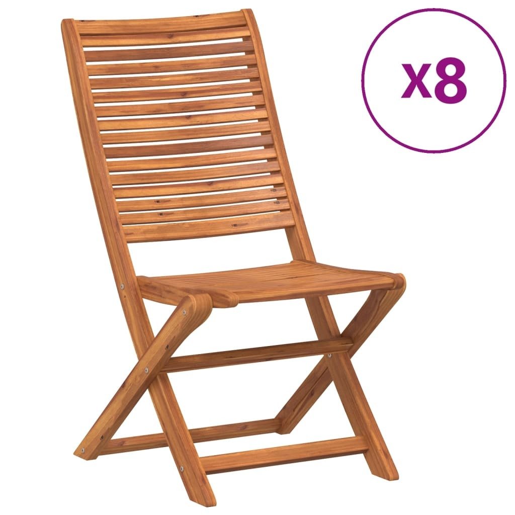vidaXL Krzesła ogrodowe 8 szt. Składane 51x66x95 cm lite drewno akacjowe