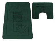 Dywaniki łazienkowe - Ciemnozielony komplet dywaników do łazienki M5-F78 - miniaturka - grafika 1