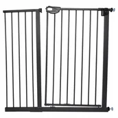 Zabezpieczenia dla dzieci - BRAMKA ZABEZPIECZAJĄCA ROZPOROWA DLA DZIECI NA SCHODY DRZWI CZARNA - miniaturka - grafika 1