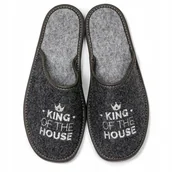 Kapcie męskie - Kapcie Filc Męskie Król King Of The House Pantofle 41 - miniaturka - grafika 1