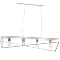 Lampy sufitowe - Biało-srebrna lampa wisząca do jadalni LX 225 z serii GOTE - miniaturka - grafika 1