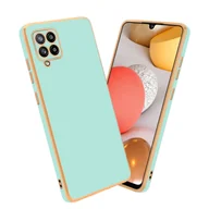 Etui i futerały do telefonów - Etui ochronne Cadorabo do Samsung Galaxy A42 5G / M42 5G w kolorze błyszczącej miętowej zieleni - złote etui z elastycznego silikonu TPU chroniące aparat fotograficzny - miniaturka - grafika 1