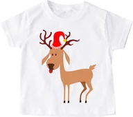 Koszulki dla dziewczynek - Koszulka dla dziecka świąteczna jelonek - miniaturka - grafika 1