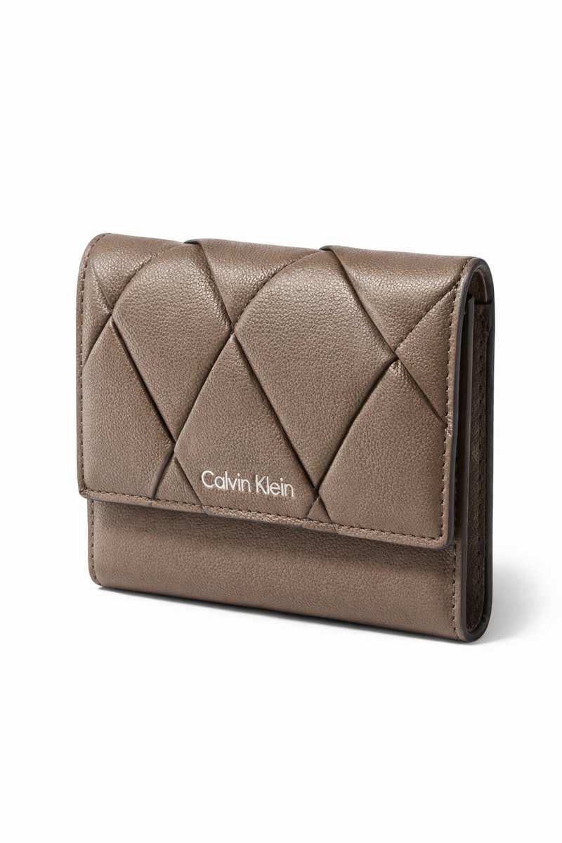 CALVIN KLEIN KHAKI PIKOWANY PORTFEL Z MIEJSCEM NA BILON I4A