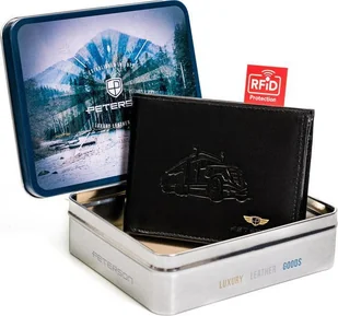 Peterson Duży skórzany portfel ze schowkiem na suwak Peterson NoSize - Portfele - miniaturka - grafika 1