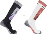 Skarpetki i podkolanówki sportowe - Skarpety narciarskie Salomon S/ACCESS 2Pack Deep Black / White - miniaturka - grafika 1