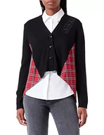 Swetry damskie - Love Moschino Damski sweter z długim rękawem, czerwony czarny (Red Black), 42 - miniaturka - grafika 1