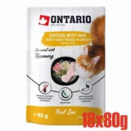 Mokra karma dla kotów - ONTARIO Herb kurczak z szynka, ryz, rozmaryn w sosie opak. 18x80g (213-35340) - miniaturka - grafika 1