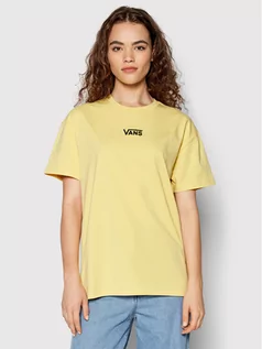 Koszulki i topy damskie - Vans T-Shirt Flying V VN0A7YUT Żółty Oversize - grafika 1