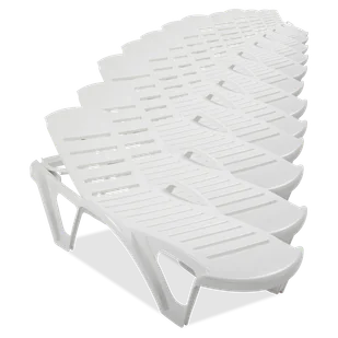 Leżak plażowy MONOBLOCK White 12x - Focus Garden - Leżaki ogrodowe - miniaturka - grafika 1