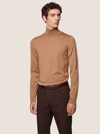 Swetry męskie - Boss Golf Musso-P 50392083 Brązowy Slim Fit - miniaturka - grafika 1