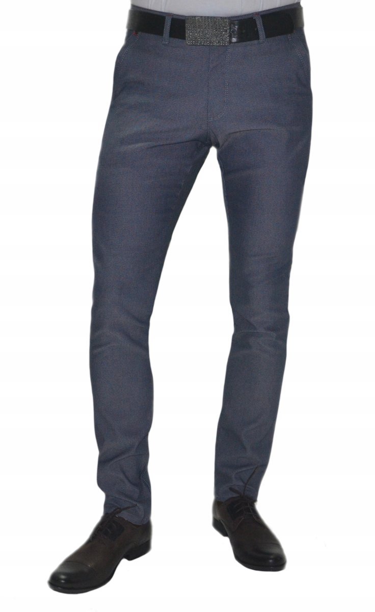 Spodnie męskie casualowe w jodełkę r.38 2198