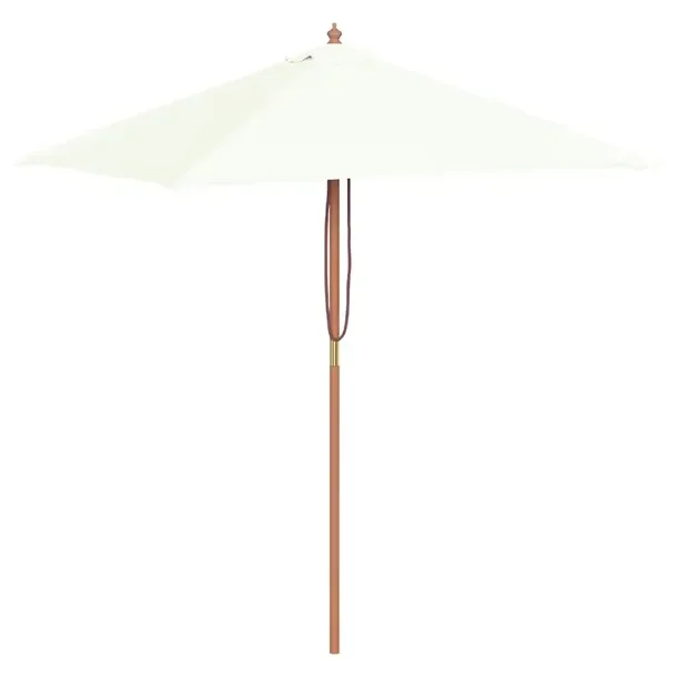 Parasol ogrodowy UV, piaskowy, 150x200x235 cm, bambus/drewno, śr. słupka 38