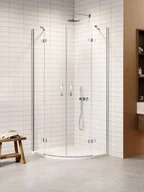 Kabiny prysznicowe - Kabina prysznicowa półokrągła 90x90 chrom K-3682 Nesta New Trendy Chrome - miniaturka - grafika 1