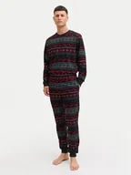 Piżamy męskie - Jack & Jones Piżama Tristan 12285375 Czarny Loose Fit - miniaturka - grafika 1