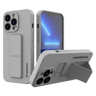 Etui i futerały do telefonów - Wozinsky Kickstand Case elastyczne silikonowe etui z podstawką iPhone 13 mini szary - miniaturka - grafika 1