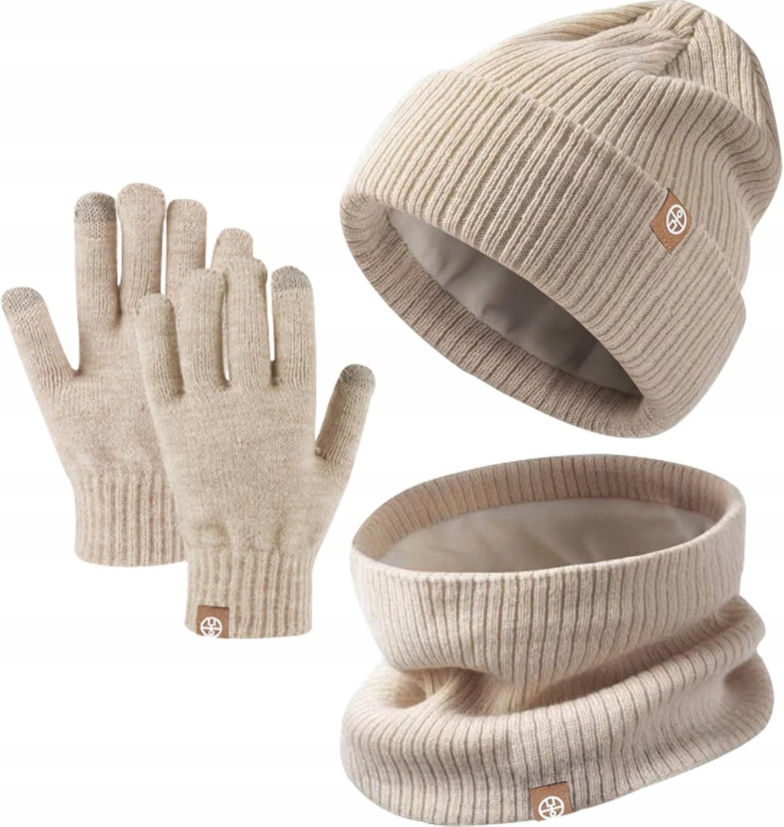 ZESTAW ZIMOWY 3 w 1 CZAPKA KOMIN RĘKAWICZKI DLA DZIECI 5 - 12 CZARNY