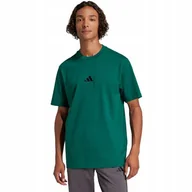 Koszulki męskie - Koszulka męska adidas Essentials Small Logo Single Jersey zielona JF1096 M - miniaturka - grafika 1