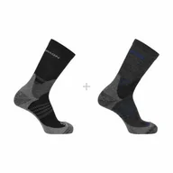 Skarpetki i podkolanówki sportowe - Skarpety Salomon X Ultra Access Crew 2-Pack Anthracite / Black - miniaturka - grafika 1
