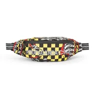 Torebki damskie - Franco Cosimo Panini PROPAGANDA Oficjalna torba propaganda z główną komorą i płaską kieszenią z tyłu, zapięciem na zamek i regulowanym paskiem, 34 x 14,5 x 9 cm, nadruk odblaskowy, czarny/żółty, - miniaturka - grafika 1