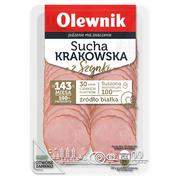 Kiełbasa i wędliny - Olewnik - Kiełbasa krakowska wędzona suszona w plastrach - miniaturka - grafika 1