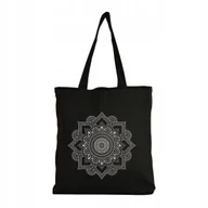 Torby i wózki na zakupy - Torebka Ekologiczna Torba bawełniana Shopper ZAKUPY NA RAMIĘ Mandala Kwiaty - miniaturka - grafika 1