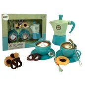 Zabawki AGD - Zestaw do kawy niebieski - Leantoys - miniaturka - grafika 1