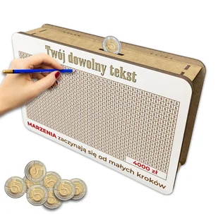 Skarbonka wykreślana na 5 zł prezent upominek urodziny cel 4000 zł - Skarbonki - miniaturka - grafika 1