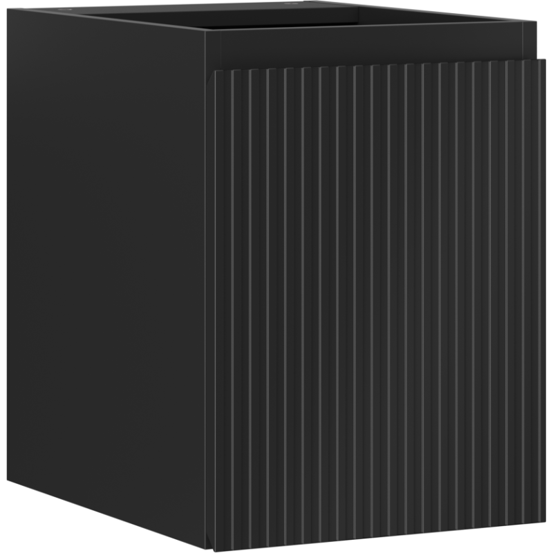 Mexen Rivel szafka łazienkowa podumywalkowa 35 cm, 1 drzwi, ryflowana, czarna mat - 91A21-03547-1-BF71