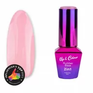 Lakiery hybrydowe - Molly Lac Rubber Base 2w1 Up&Colour MollyLac Candy Blush 10 g Nr 3 - miniaturka - grafika 1