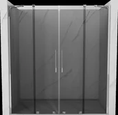 Ścianki i drzwi prysznicowe - Mexen Velar Duo drzwi prysznicowe rozsuwane 200 cm, grafit, chrom - 871-200-000-42-01 - miniaturka - grafika 1