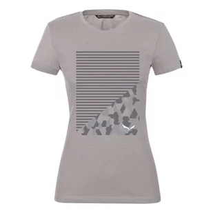 Salewa T-shirt damski Geometric Dry W Heather Grey/Camou&stripes 44 00-0000027942 - Koszulki i topy damskie - miniaturka - grafika 1