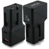 Ładowarki do telefonów - Ładowarka sieciowa TUMI Travel Adapter 25W USB-C / USB-A czarny - miniaturka - grafika 1