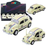 Samochody i pojazdy dla dzieci - Samochód Klasyczny Garbus Metalowy Napęd Otwierane Drzwi Beżowy 1:32 - miniaturka - grafika 1