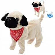 Zabawki interaktywne dla dzieci - PIES INTERAKTYWNY NA SMYCZY CHODZI SZCZEKA MOPS - miniaturka - grafika 1