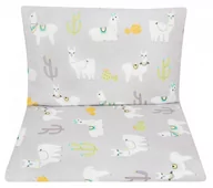 Pościel dla dzieci - Pościel do łóżeczka niemowlęca dziecięca poszewki 135x100 - Lamy szare - miniaturka - grafika 1