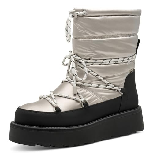 Tamaris Damskie buty WL Lace Boot 1-26836-41 śniegowce, Black/Pewter, 37 EU, Black Pewter, 37 EU