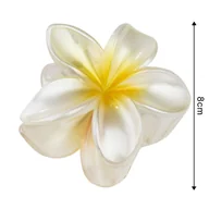 Ozdoby do włosów - KLAMRA KWIAT szczęka duża SPINKA do włosów kwiatek Kwiat Plumerii HAWAJSKA - miniaturka - grafika 1