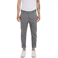 Spodnie męskie - Replay Spodnie męskie, 010 niebieski/naturalny biały, 33W / 32L - miniaturka - grafika 1