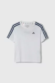 Koszulki dla chłopców - adidas t-shirt bawełniany dziecięcy kolor biały z nadrukiem - grafika 1