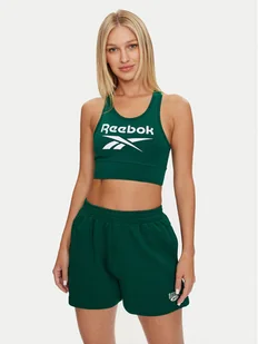Reebok Top Identity Big Logo Cotton Bralette 100076020 Zielony Slim Fit - Koszulki sportowe damskie - miniaturka - grafika 1