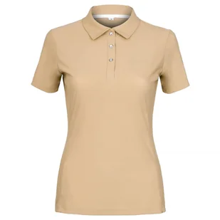 Koszulka polo EQ.QUEEN Andrea 25SS damska Kolor: beżowy, Rozmiar: M - Koszulki jeździeckie - miniaturka - grafika 1