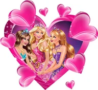 Naklejki na ścianę - Naklejki Na Ścianę 3D Barbie 70X65Cm Serca Bajki - miniaturka - grafika 1