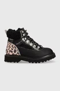 Buty dla dziewczynek - Pepe Jeans workery dziecięce kolor czarny - grafika 1