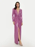 Sukienki - Fracomina Sukienka wieczorowa FQ24WD3009W75301 Fioletowy Slim Fit - miniaturka - grafika 1